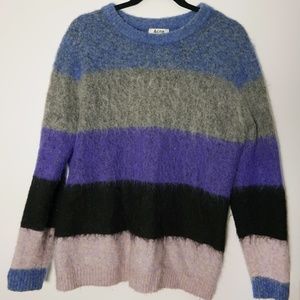 Acne Studios Mohair Wool Sweater Striped Multicolor Large